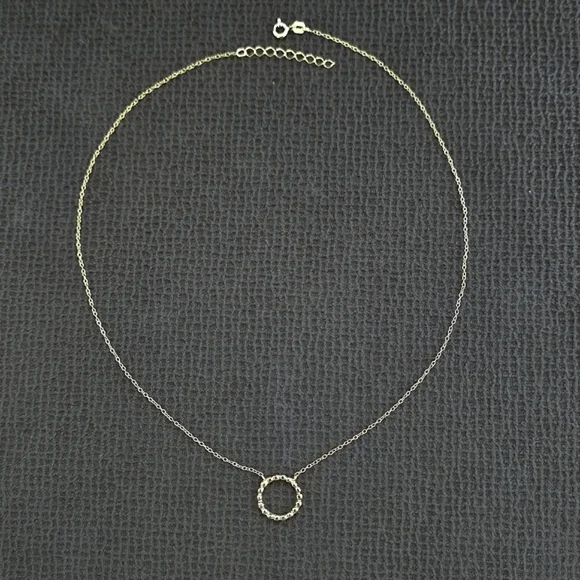 MESH Stationary Open Circle⭕️ Necklace - Picture 2 of 16
